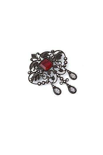 Grey Brass Brooch