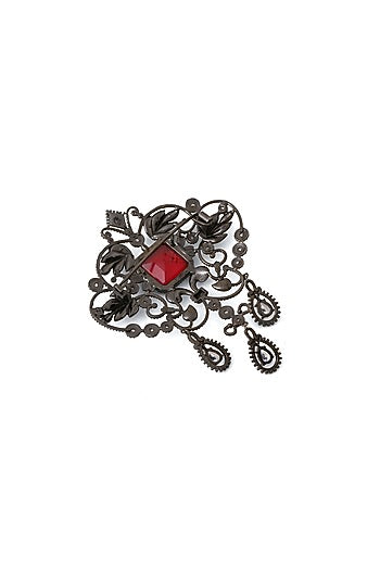 Grey Brass Brooch
