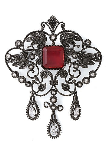 Grey Brass Brooch
