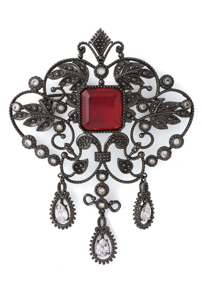Grey Brass Brooch
