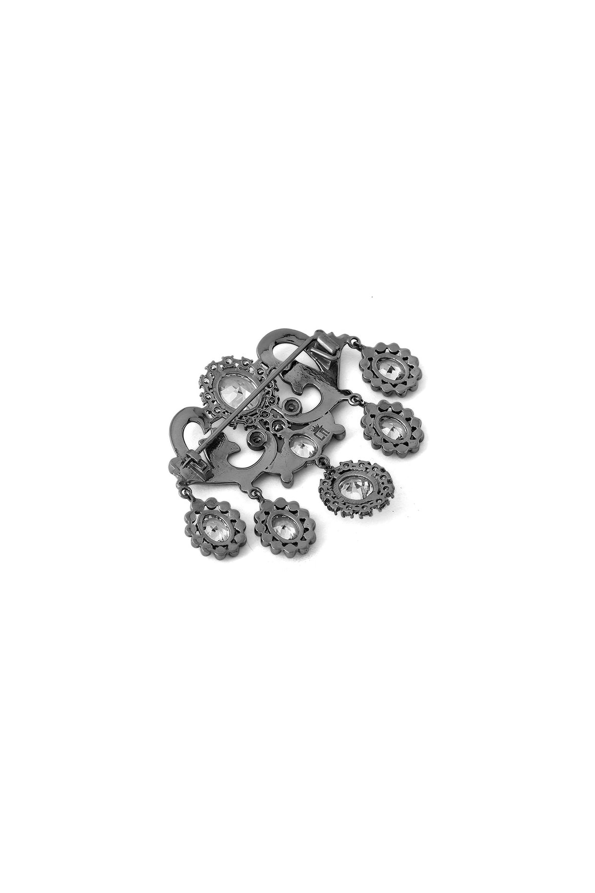 Grey Brass Brooch