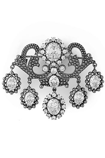 Grey Brass Brooch