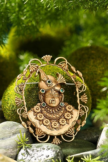 Antique Gold Brass Brooch