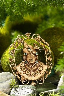Antique Gold Brass Brooch