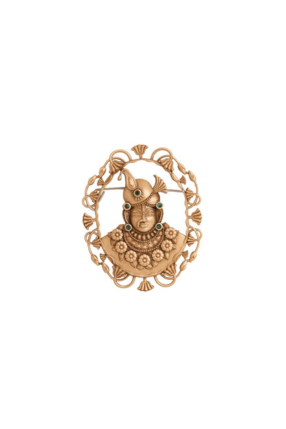 Antique Gold Brass Brooch