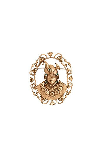 Antique Gold Brass Brooch