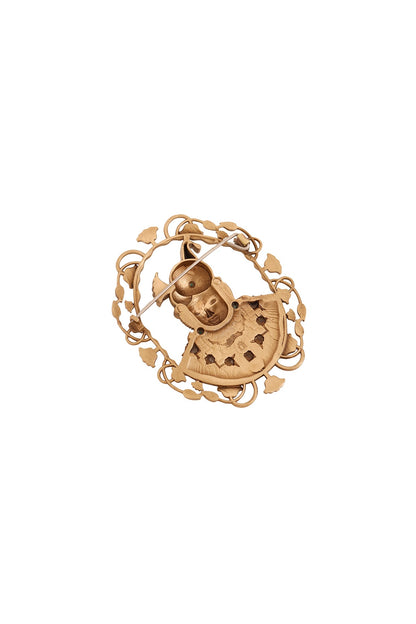 Antique Gold Brass Brooch