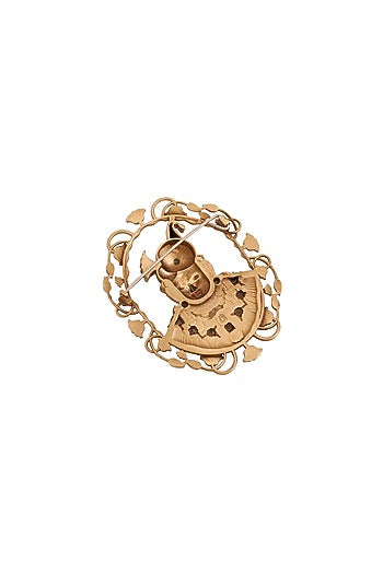 Antique Gold Brass Brooch