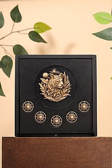 Antique Gold Brass Brooch & Buttons (Set Of 5)