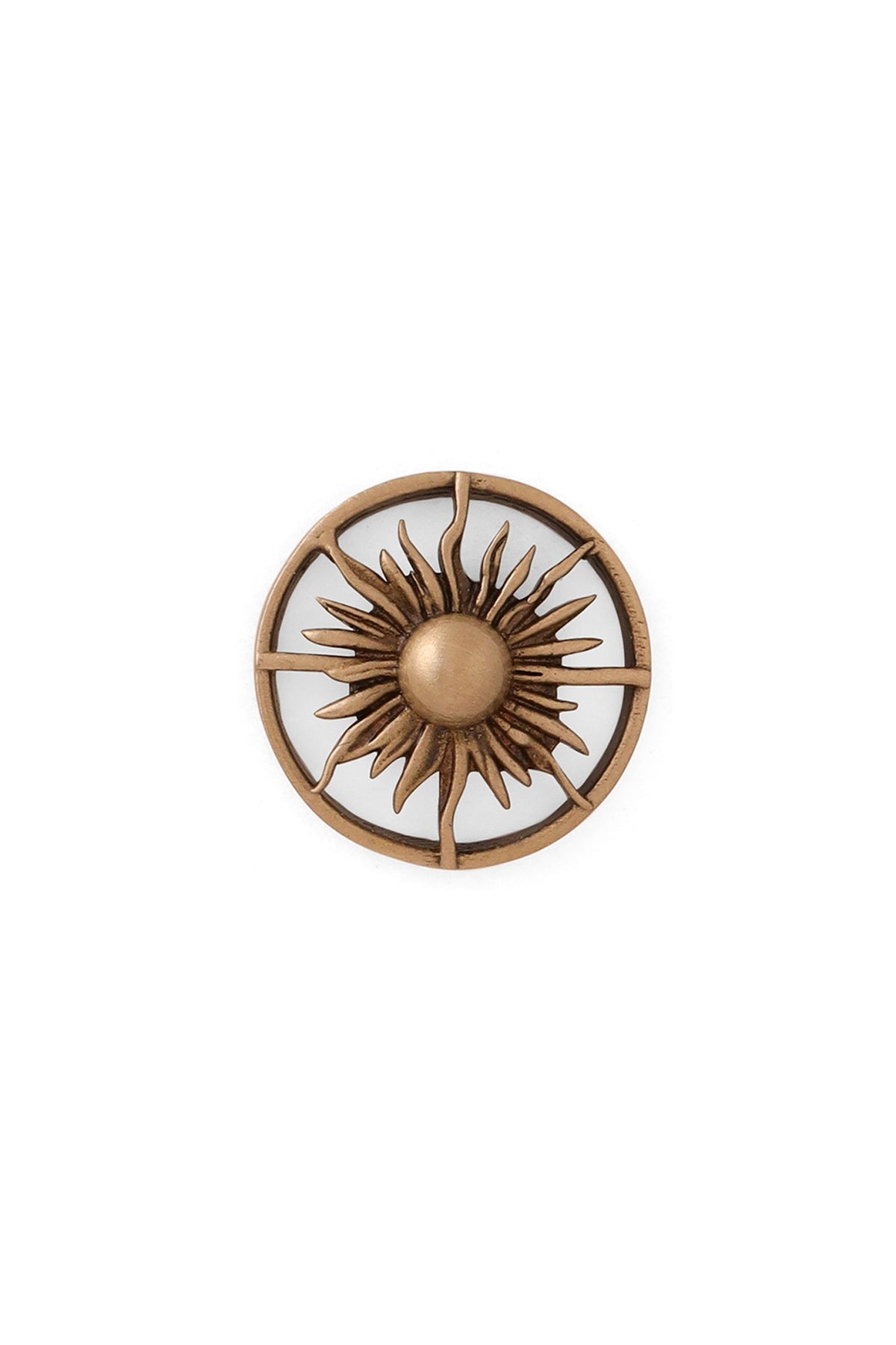 Antique Gold Brass Brooch & Buttons (Set Of 5)