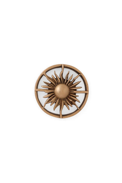 Antique Gold Brass Brooch & Buttons (Set Of 5)