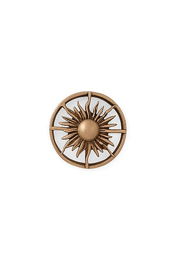 Antique Gold Brass Brooch & Buttons (Set Of 5)