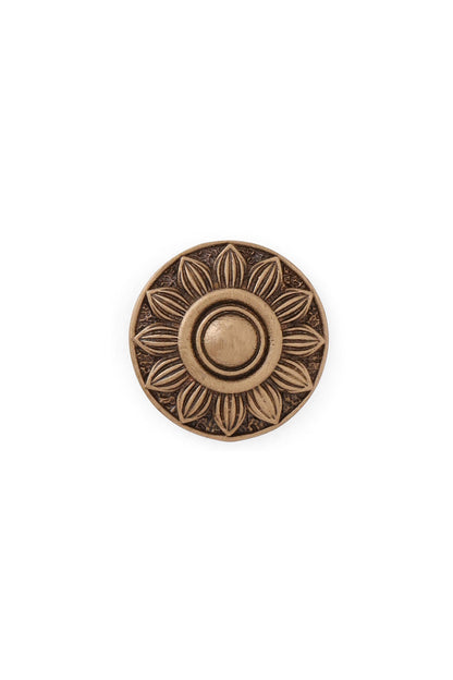 Antique Gold Brass Brooch & Buttons (Set Of 5)