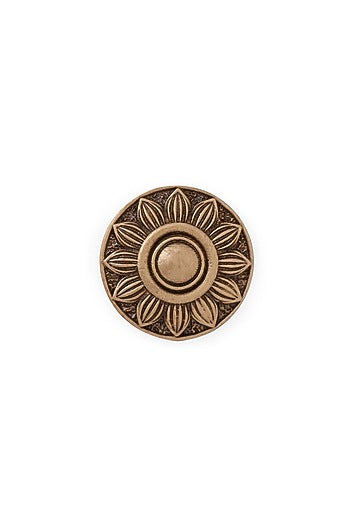 Antique Gold Brass Brooch & Buttons (Set Of 5)