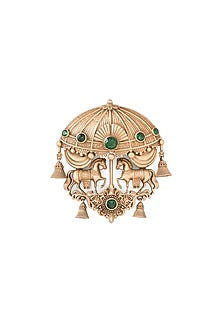 Antique Gold Brass Brooch & Buttons (Set Of 5)