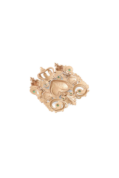 Oxidised Antique Gold Finish Brass Brooch