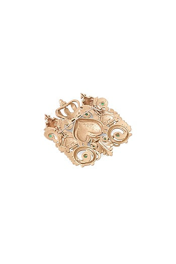 Oxidised Antique Gold Finish Brass Brooch