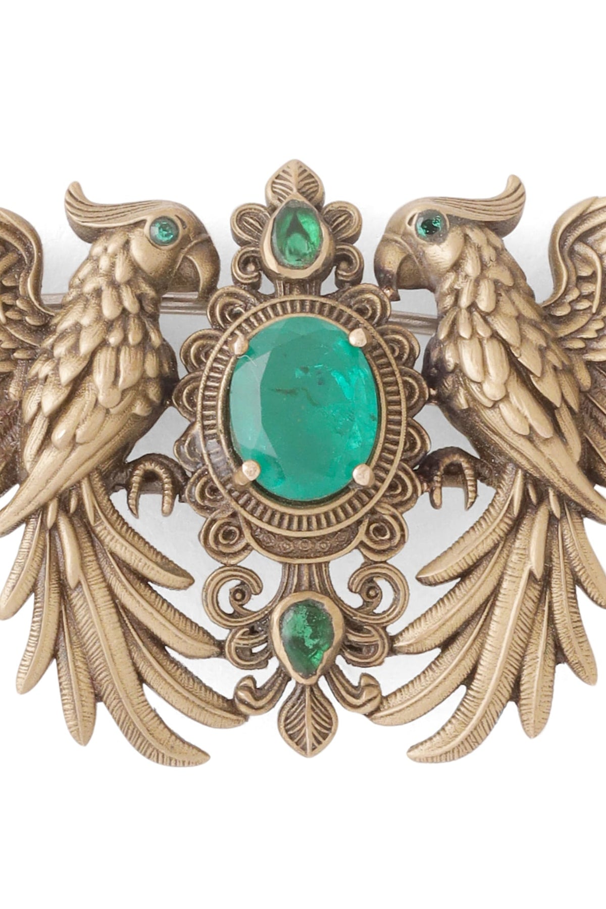Oxidised Antique Gold Brass Brooch