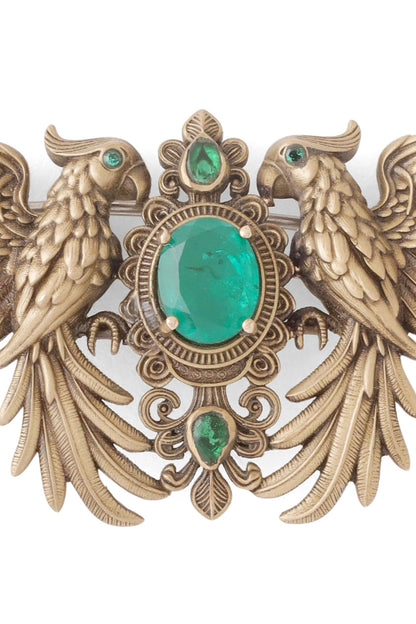 Oxidised Antique Gold Brass Brooch