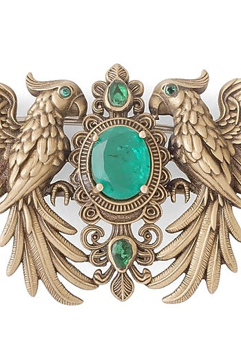 Oxidised Antique Gold Brass Brooch