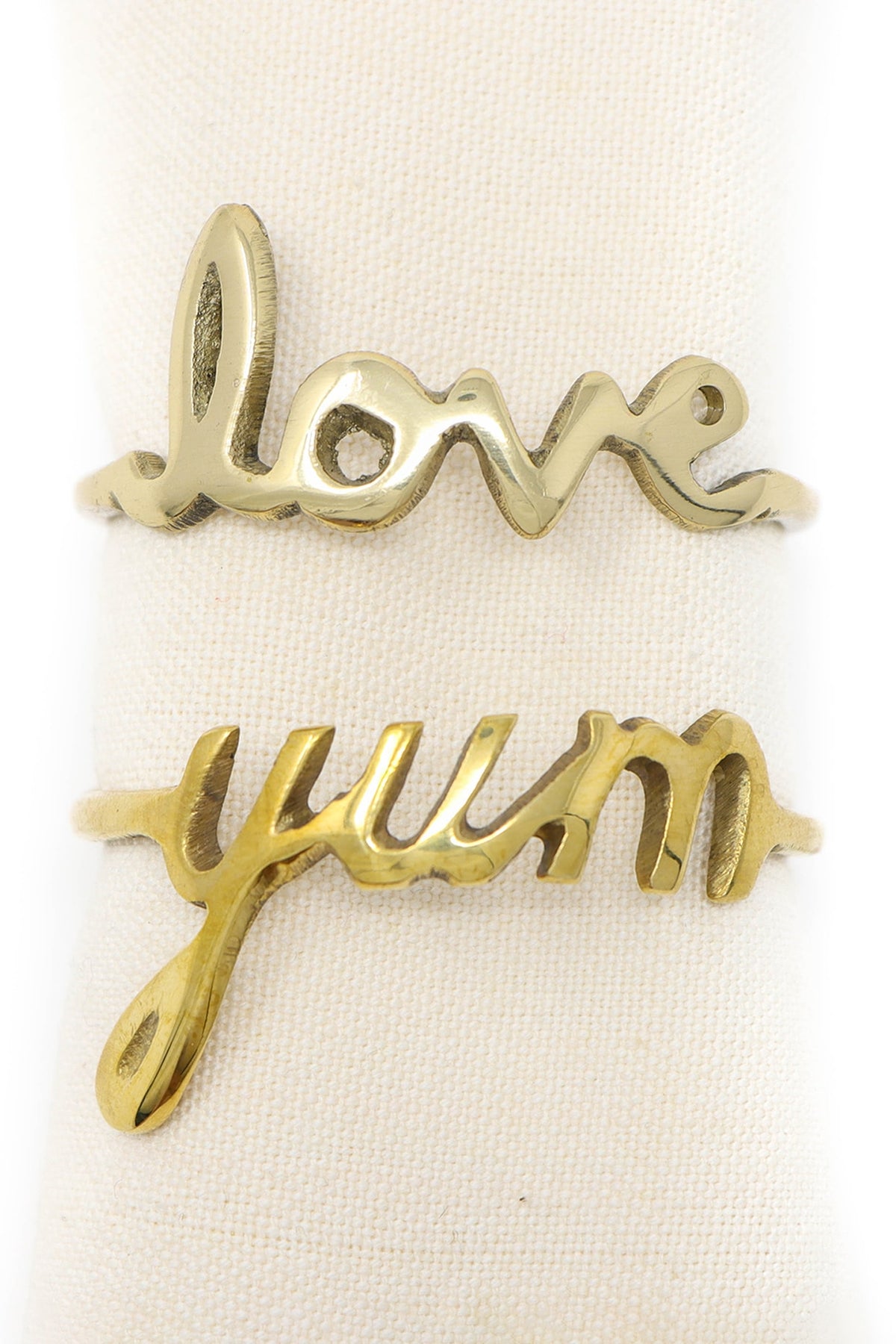 Dull Gold Napkin Rings (Set of 4)