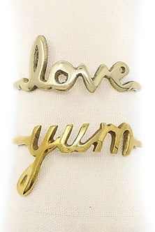 Dull Gold Napkin Rings (Set of 4)