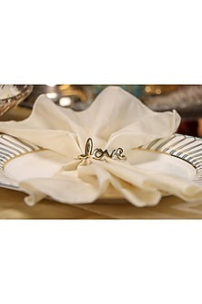 Dull Gold Napkin Rings (Set of 4)