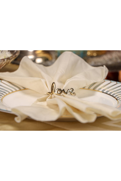 Dull Gold Napkin Rings (Set of 4)