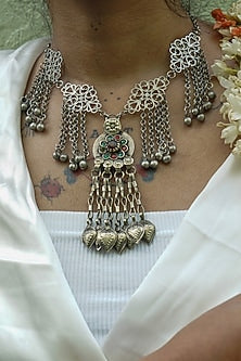 Two-Tone Finish Kuchi Jaali Choker Necklace
