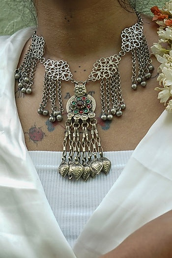 Two-Tone Finish Kuchi Jaali Choker Necklace