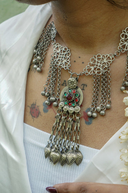 Two-Tone Finish Kuchi Jaali Choker Necklace