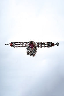 Two-Tone Finish Glass Beads Kuchi Choker Necklace
