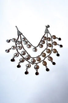 Two-Tone Finish Glass Beads Kuchi Choker Necklace