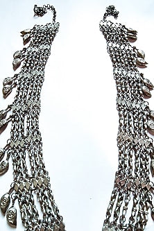 Two-Tone Finish Silver Stones Kuchi Long Necklace