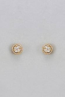 Rose Gold Plated Zircon & Austrian Crystal Stud Earrings