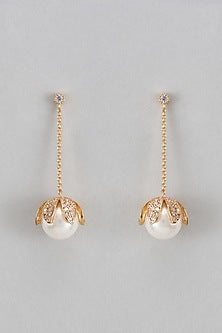 Rose Gold Plated Austrian Crystal Dangler Earrings