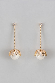 Rose Gold Plated Austrian Crystal Dangler Earrings