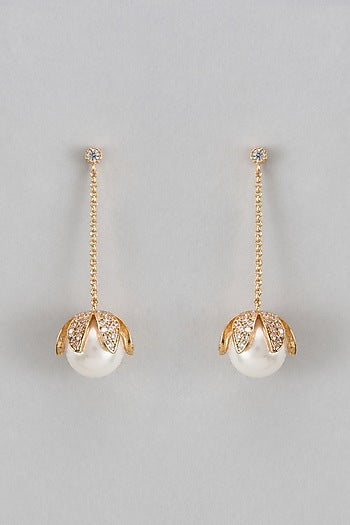 Rose Gold Plated Austrian Crystal Dangler Earrings
