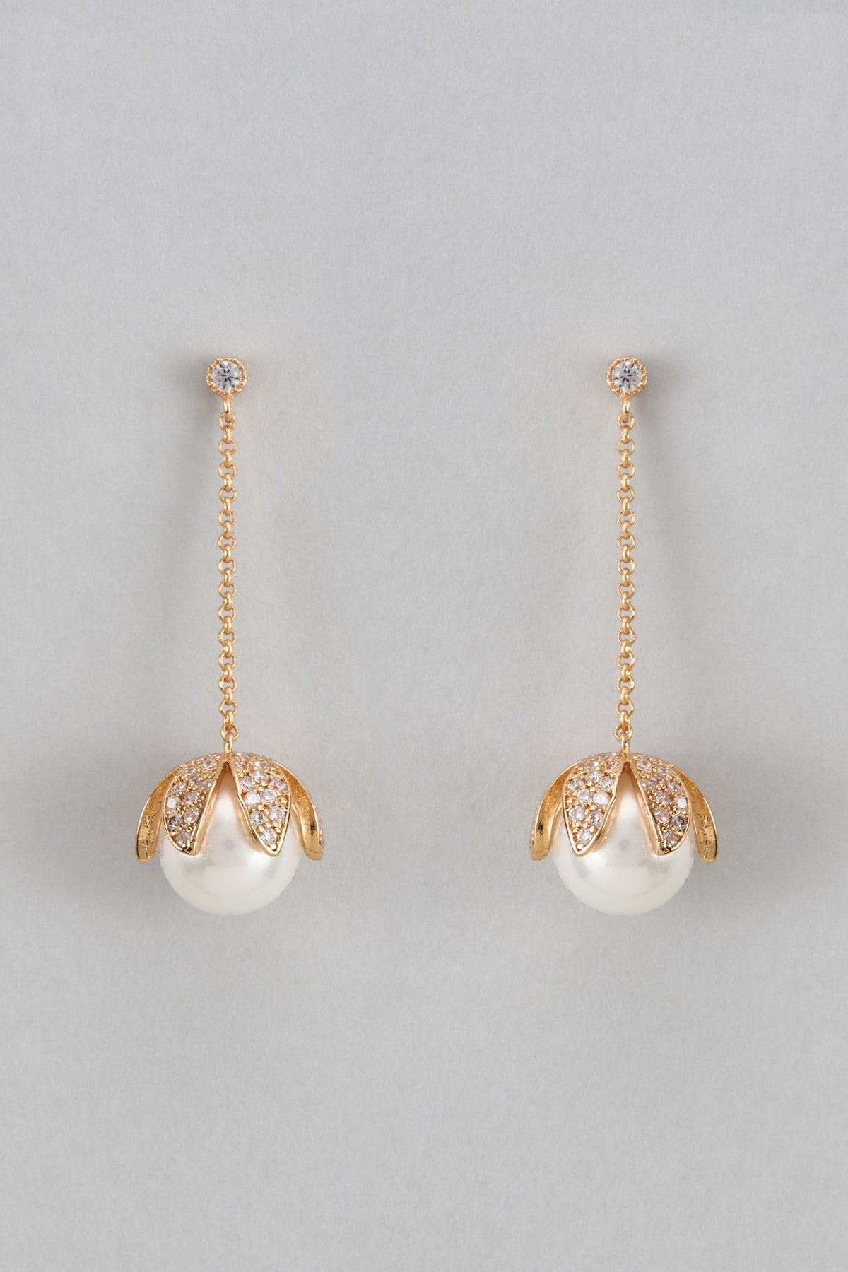 Rose Gold Plated Austrian Crystal Dangler Earrings
