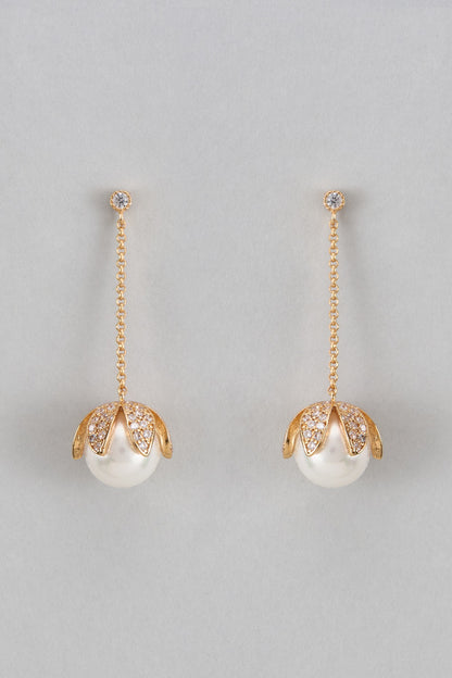 Rose Gold Plated Austrian Crystal Dangler Earrings