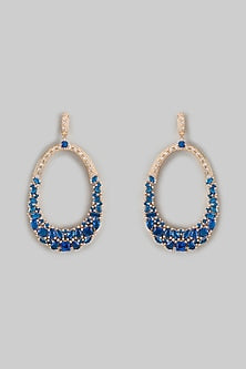 Gold Finish Austrian Crystal & Zircon Dangler Earrings