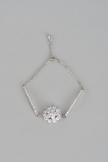 White Rhodium Finish Austrian Crystal & Zircon Bracelet