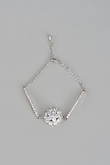White Rhodium Finish Austrian Crystal & Zircon Bracelet