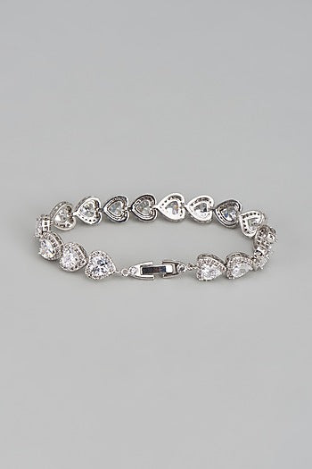 White Rhodium Finish Austrian Crystal & Zircon Bracelet
