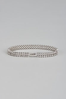 White Rhodium Finish Austrian Crystal & Zircon Bracelet