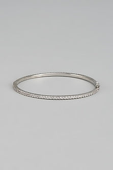 White Rhodium Finish Austrian Crystal & Zircon Bracelet