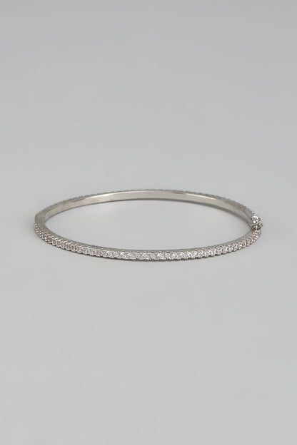 White Rhodium Finish Austrian Crystal & Zircon Bracelet