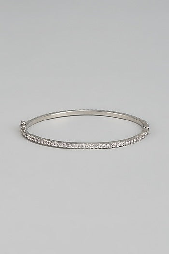 White Rhodium Finish Austrian Crystal & Zircon Bracelet