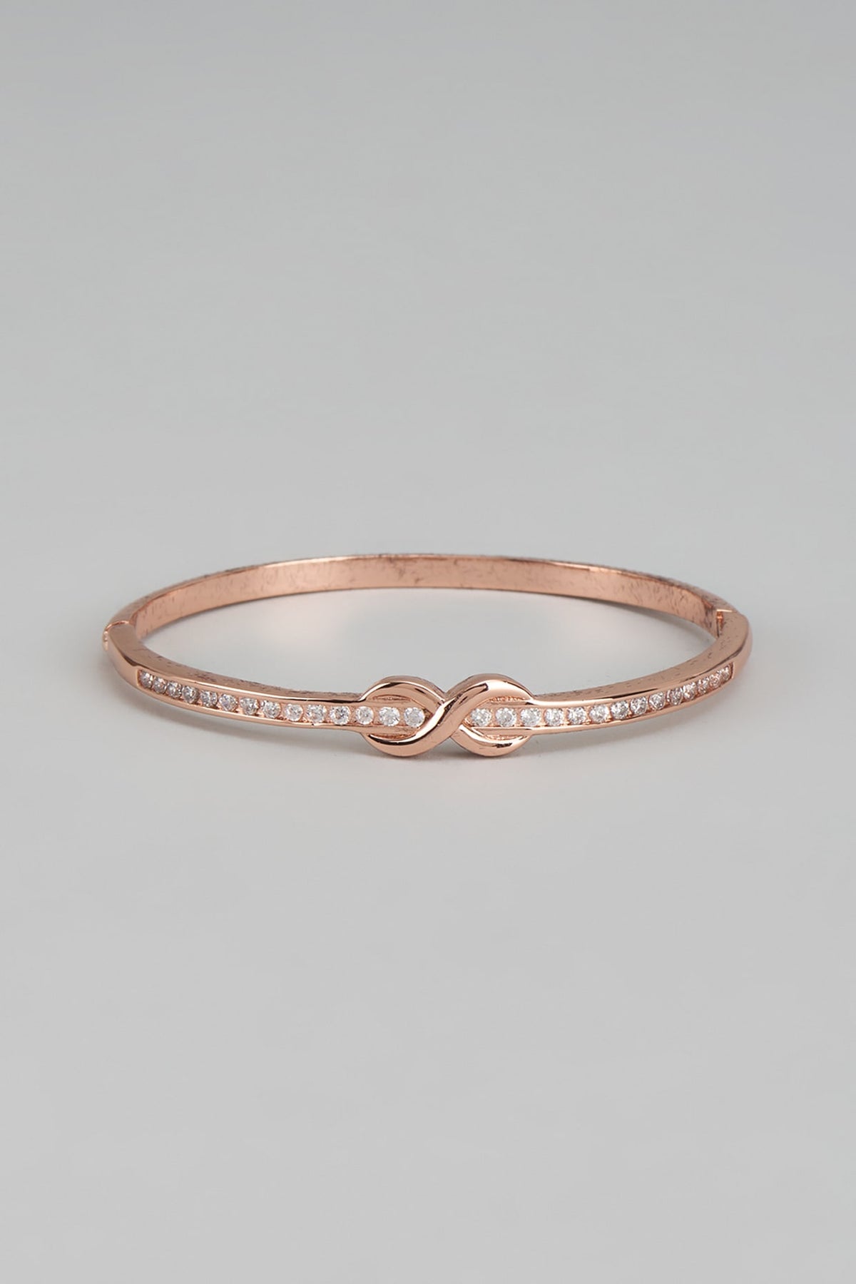 Rose Gold Finish White Austrian Crystal & Pearl Bracelet