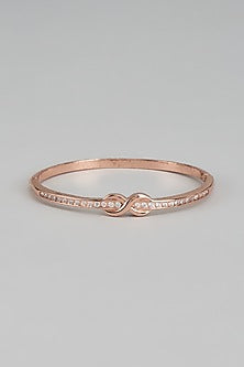 Rose Gold Finish White Austrian Crystal & Pearl Bracelet